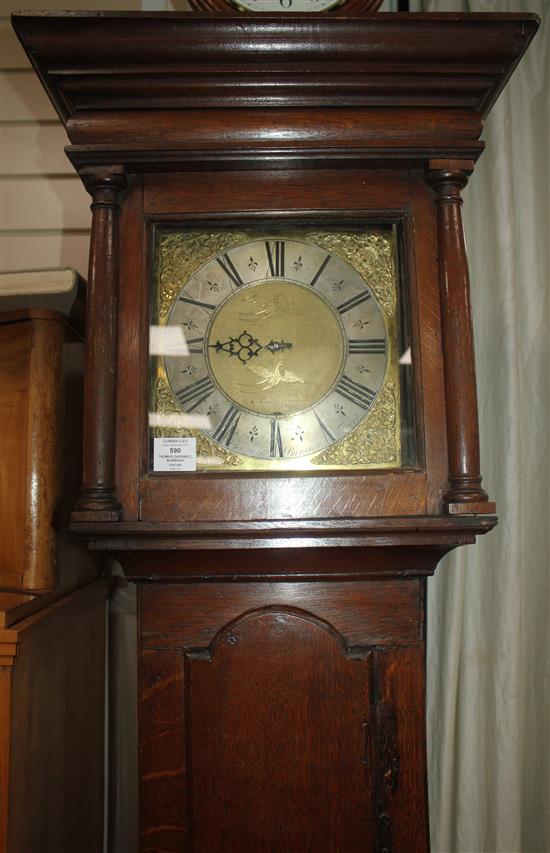 Thomas Dadswell, Burwash. A George III oak thirty hour longcase clock, 6ft 4in.